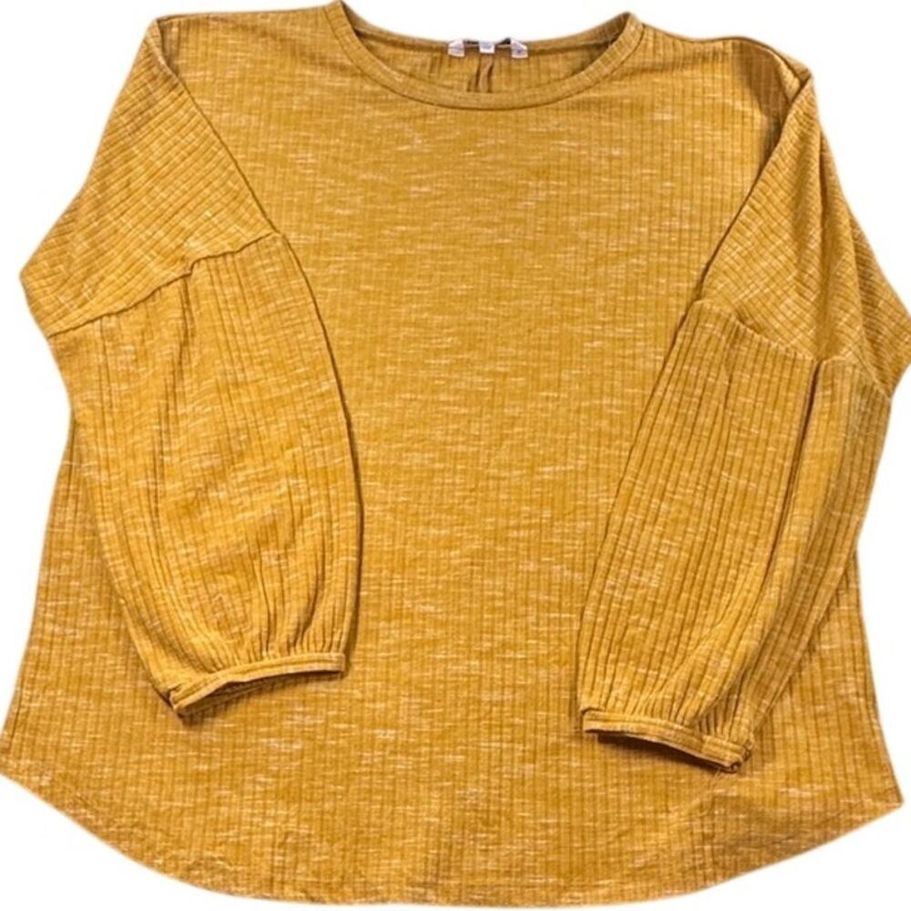 Juicy Couture Ribbed Long Sleeve Top XL Mustard Gold